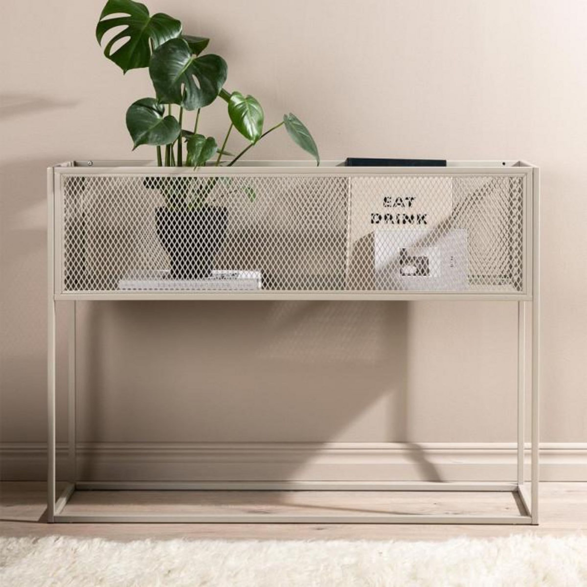 Paris Prix Console Design en Métal  Netz  110cm Beige