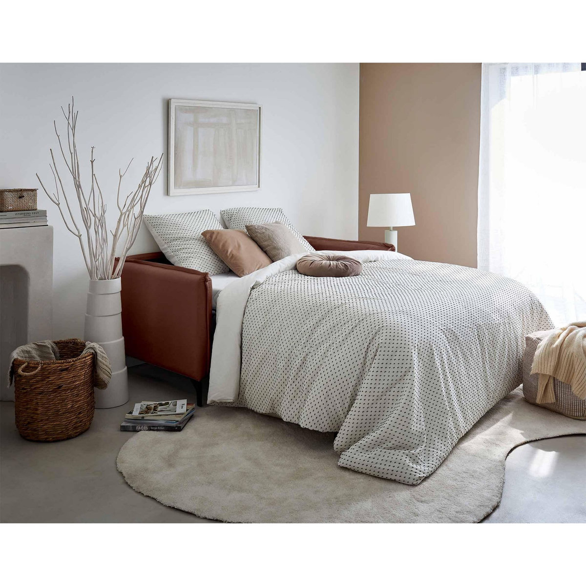 LISA DESIGN Agate - canapé 3 places convertible - couchage quotidien - matelas 14 cm - en velours