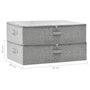 Voir la diapositive 6 : VIDAXL Boîtes de rangement 2 pcs Tissu 70x40x18 cm Gris