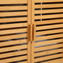 Voir la diapositive 5 : KLEANKIN Meuble sous-vasque 2 portes à lattes - dim. 66L x 29l x 61,5H cm - bois de bambou verni