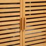 Voir la diapositive 5 : KLEANKIN Meuble sous-vasque 2 portes à lattes - dim. 66L x 29l x 61,5H cm - bois de bambou verni