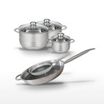 ELO Lot de 2 Poêles 24/32cm & 3 Faitouts 14/20/24cm Elo Relief Solution