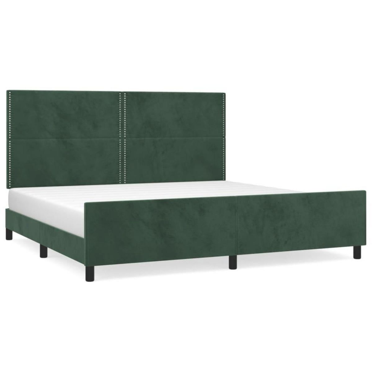 VIDAXL Cadre de lit sans matelas vert fonce 200x200 cm velours
