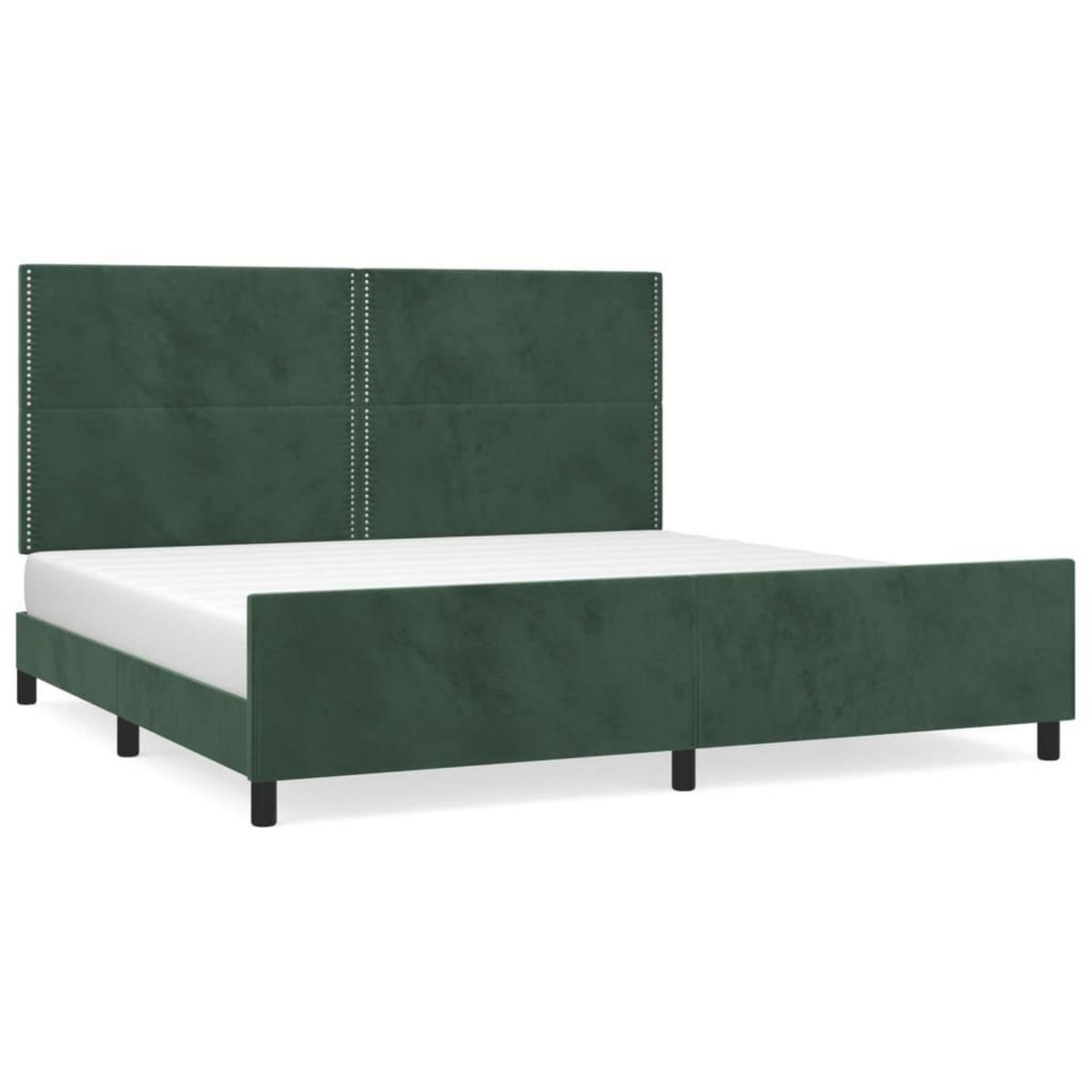 VIDAXL Cadre de lit sans matelas vert fonce 200x200 cm velours
