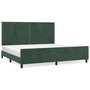 Voir la diapositive 2 : VIDAXL Cadre de lit sans matelas vert fonce 200x200 cm velours