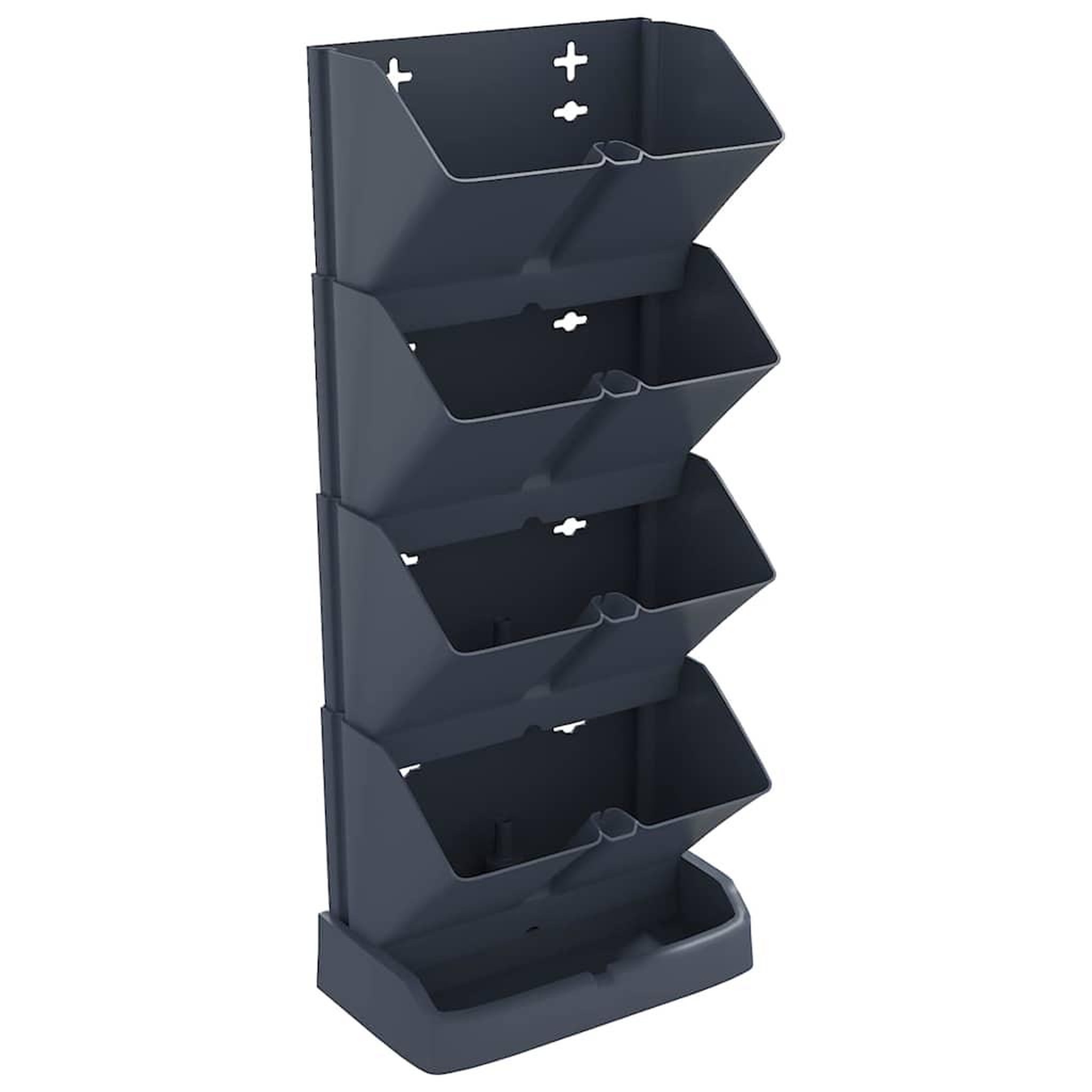 Voir la diapositive 2 : VIDAXL Ensemble de jardinieres verticales 4 pcs Anthracite PP