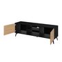 Voir la diapositive 3 : BEST MOBILIER Peter - meuble tv - effet bois et noir - 154 cm - style industriel