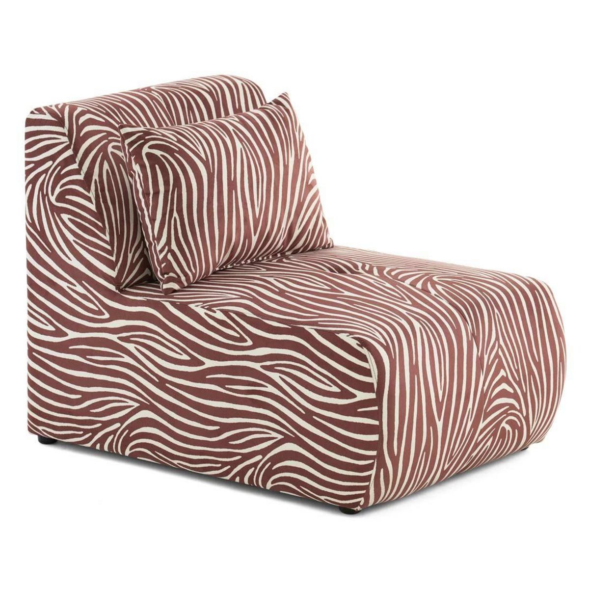 LISA DESIGN Onyx - fauteuil sans accoudoirs zèbre en velours