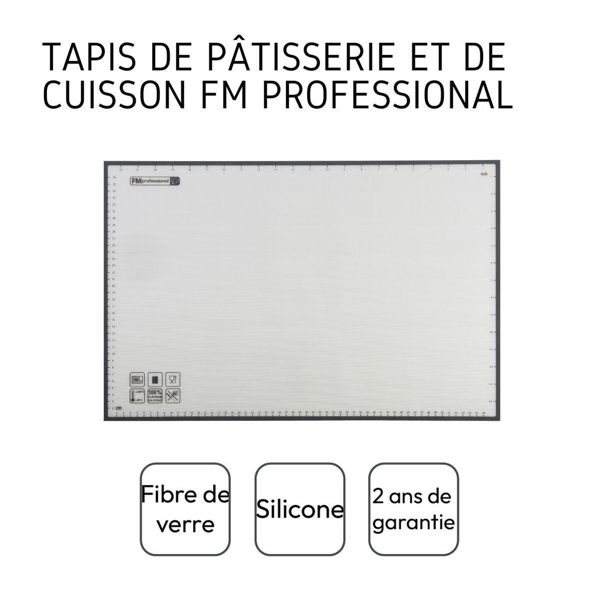 Voir la diapositive 4 : FM PROFESSIONAL Papier de cuisson en silicone réemployable 39 x 59 cm fm professional