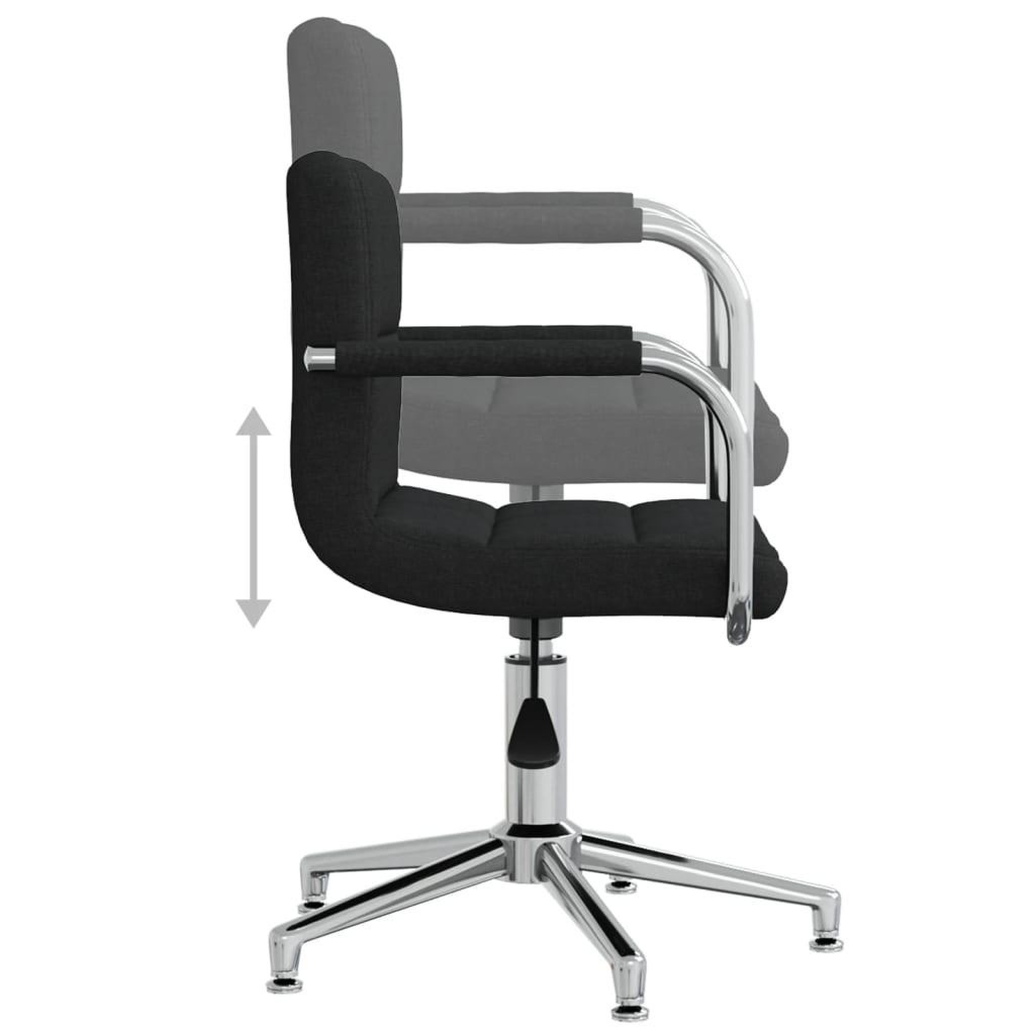 Voir la diapositive 5 : VIDAXL Chaise pivotante de salle a manger Noir Tissu