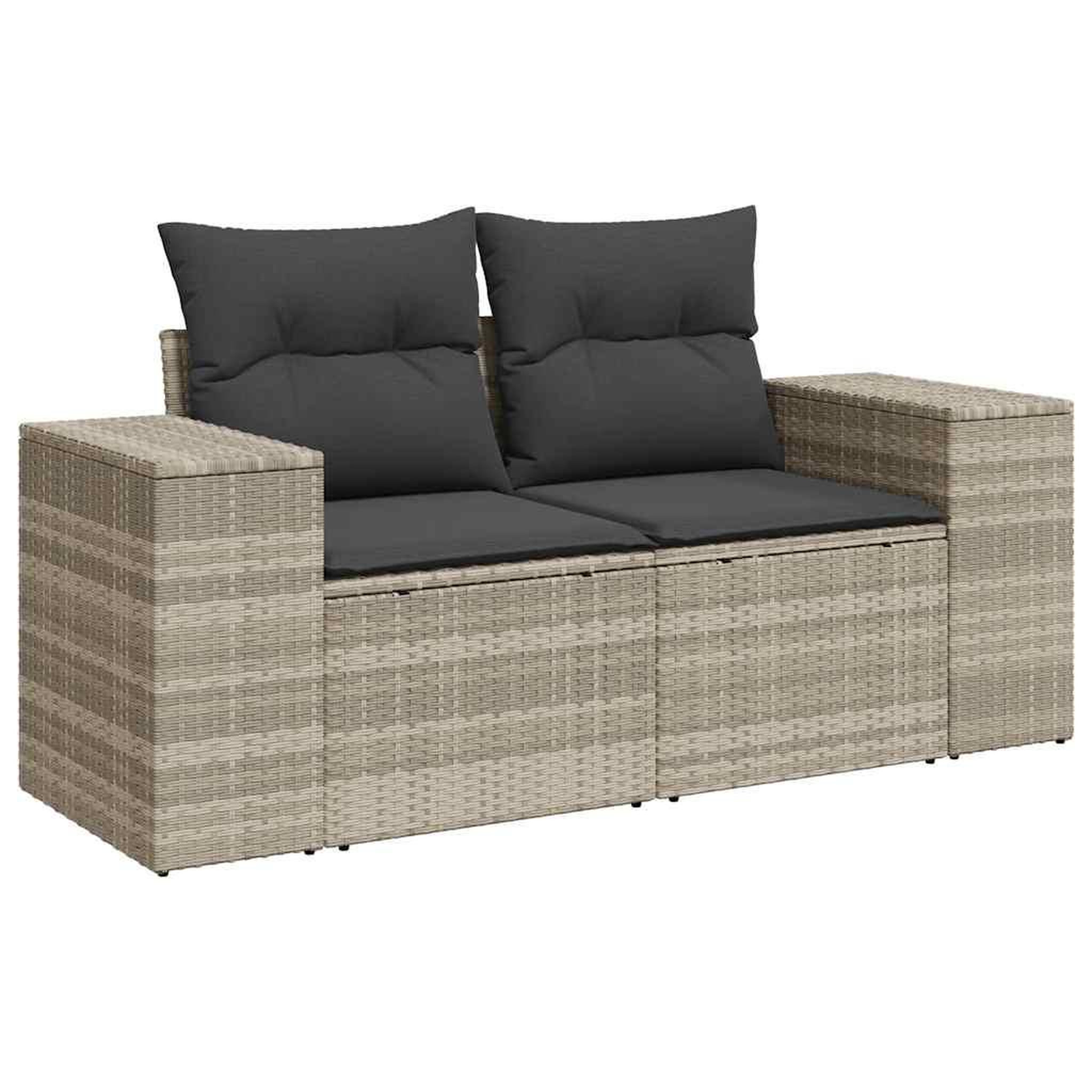 Voir la diapositive 3 : VIDAXL Salon de jardin avec coussins 7 pcs gris clair resine tressee