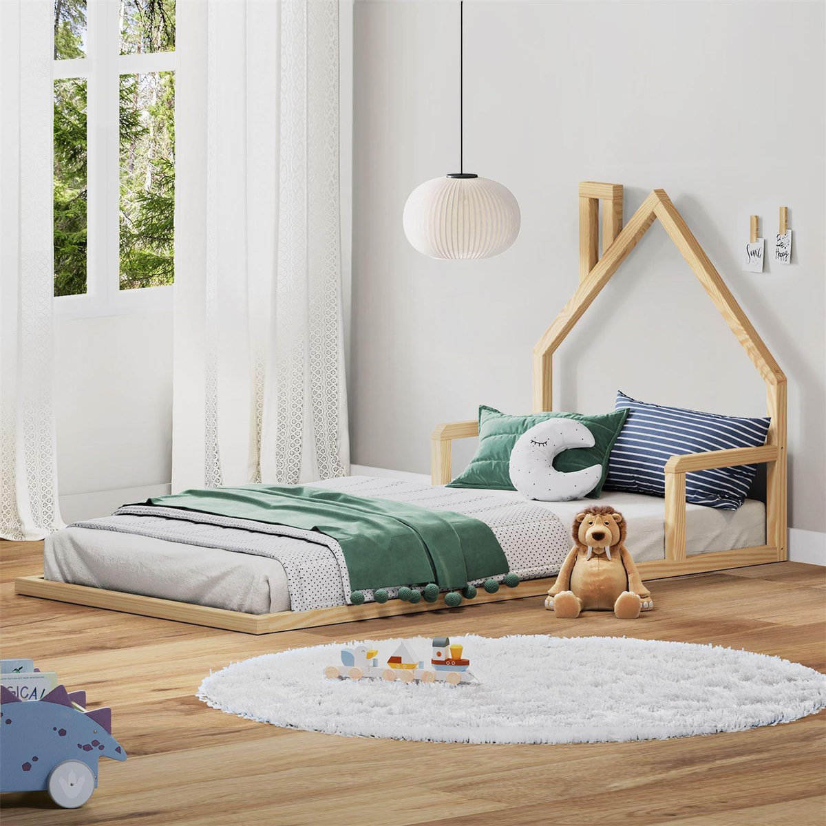 IDIMEX Lit enfant ELOA type Montessori, couchage 90x190 cm, en pin massif
