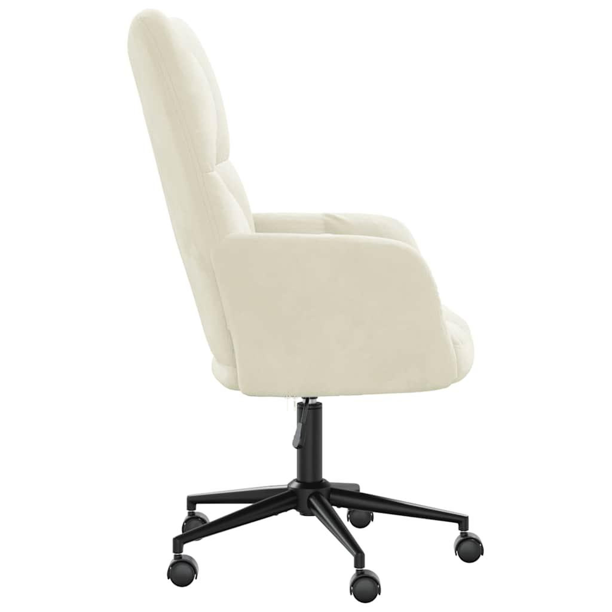 Voir la diapositive 4 : VIDAXL Chaise de relaxation Blanc creme Velours