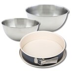 ZENKER Set pâtisserie avec moule à manqué 27 cm, 2 bols à mixer et 1 spatule Zenker