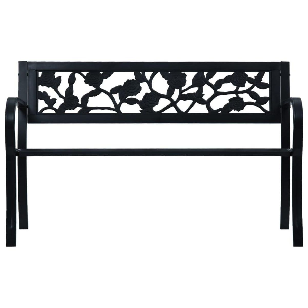 VIDAXL Banc de jardin 125 cm Noir Acier