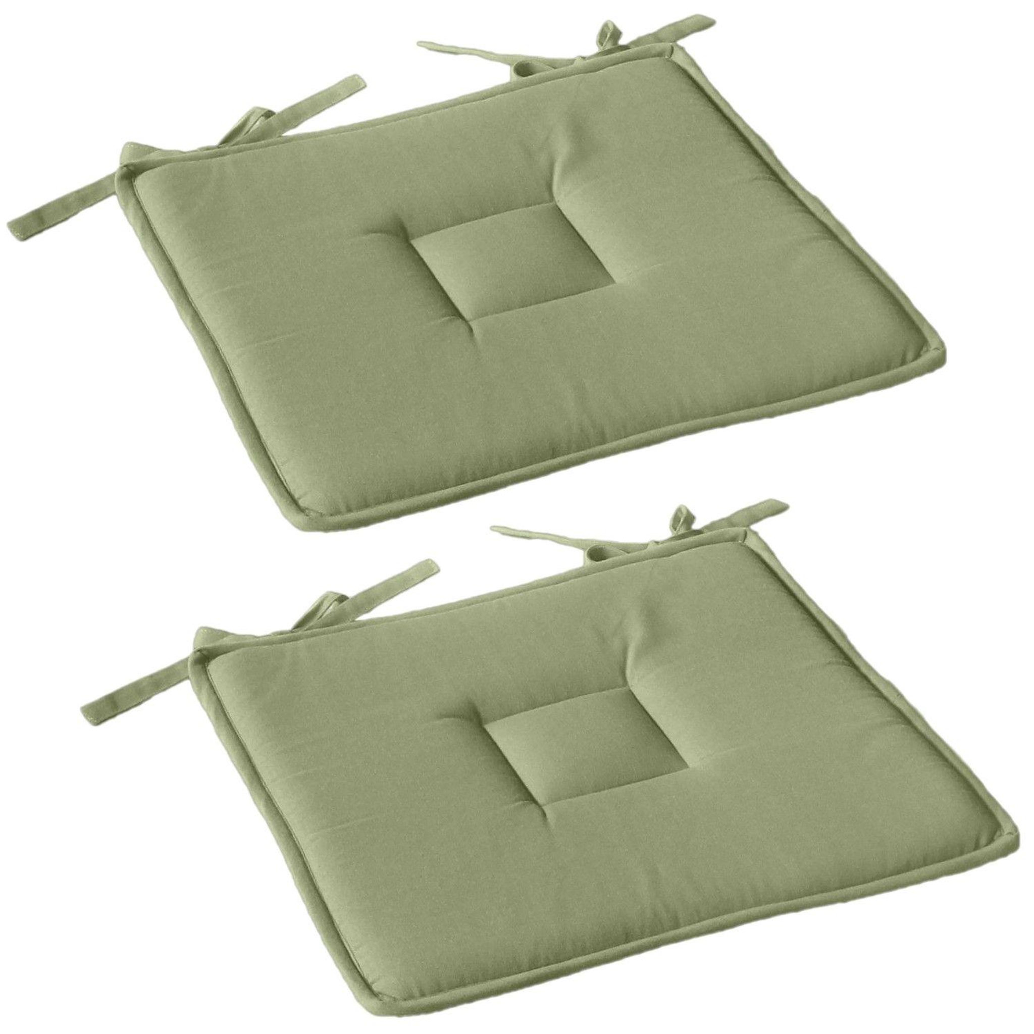 Voir la diapositive 1 : TOILINUX Lot de 2 galettes de chaise en coton panama
