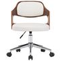 Voir la diapositive 3 : VIDAXL Chaise pivotante de bureau Blanc Bois courbe et similicuir