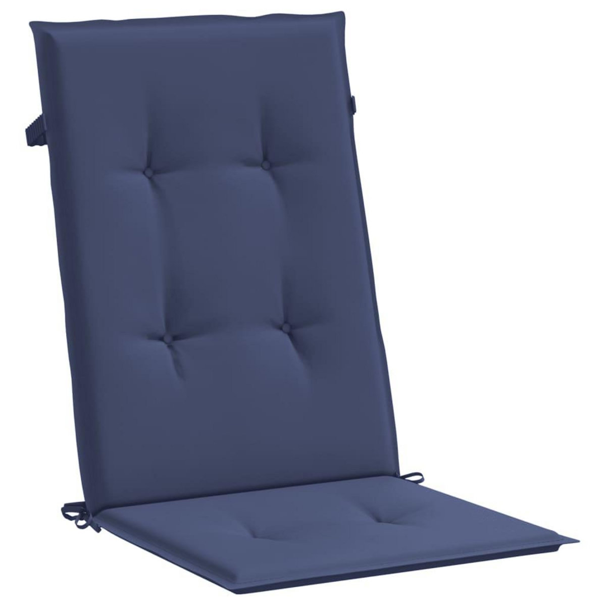 VIDAXL Coussins de chaise a dossier haut lot de 4 bleu marine tissu