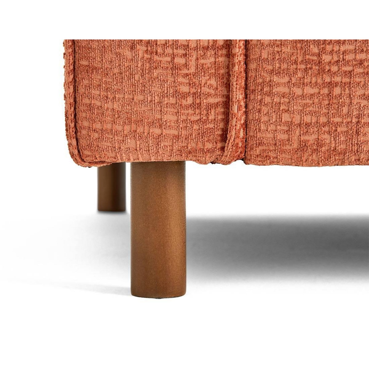 LISA DESIGN Jake - canapé droit 2 places en tissu velours relief - pieds en bois foncé