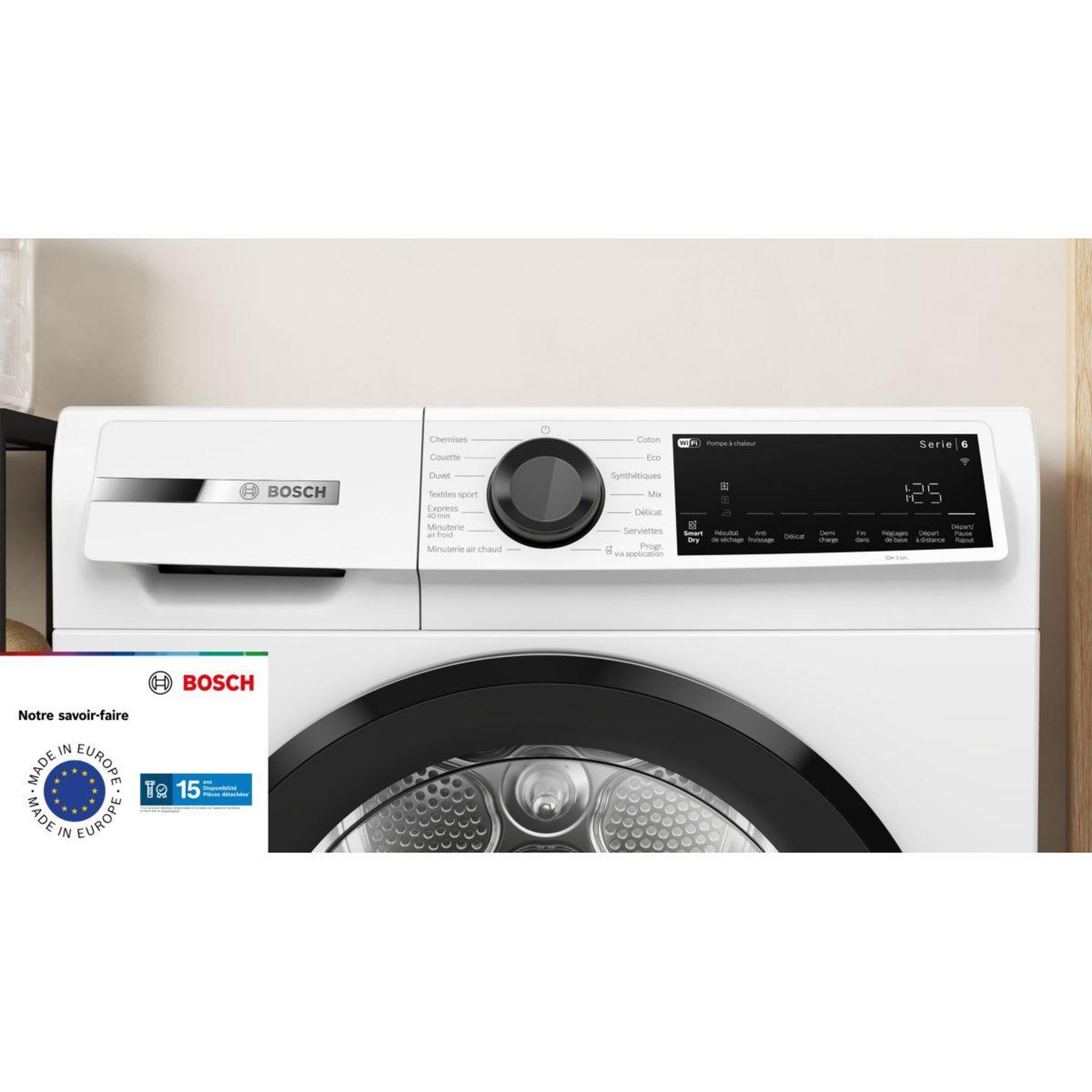 Voir la diapositive 2 : BOSCH Sèche linge pompe à chaleur wqj2320bfr