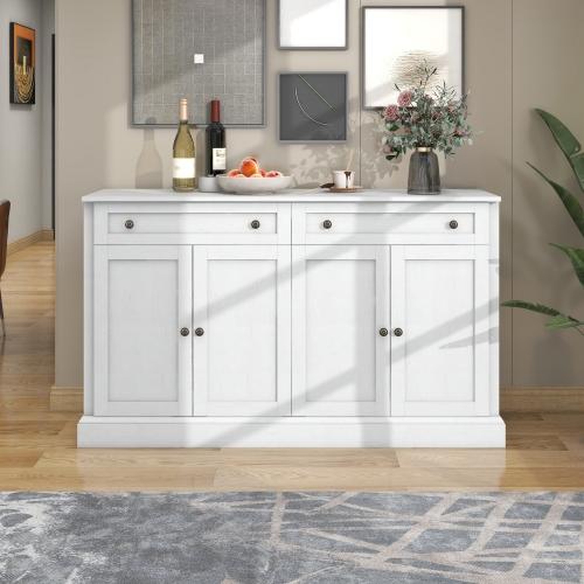 Voir la diapositive 2 : MERAX Buffet 4 porte(s) 2 tiroir(s) - 150 cm blanc panneau de particules