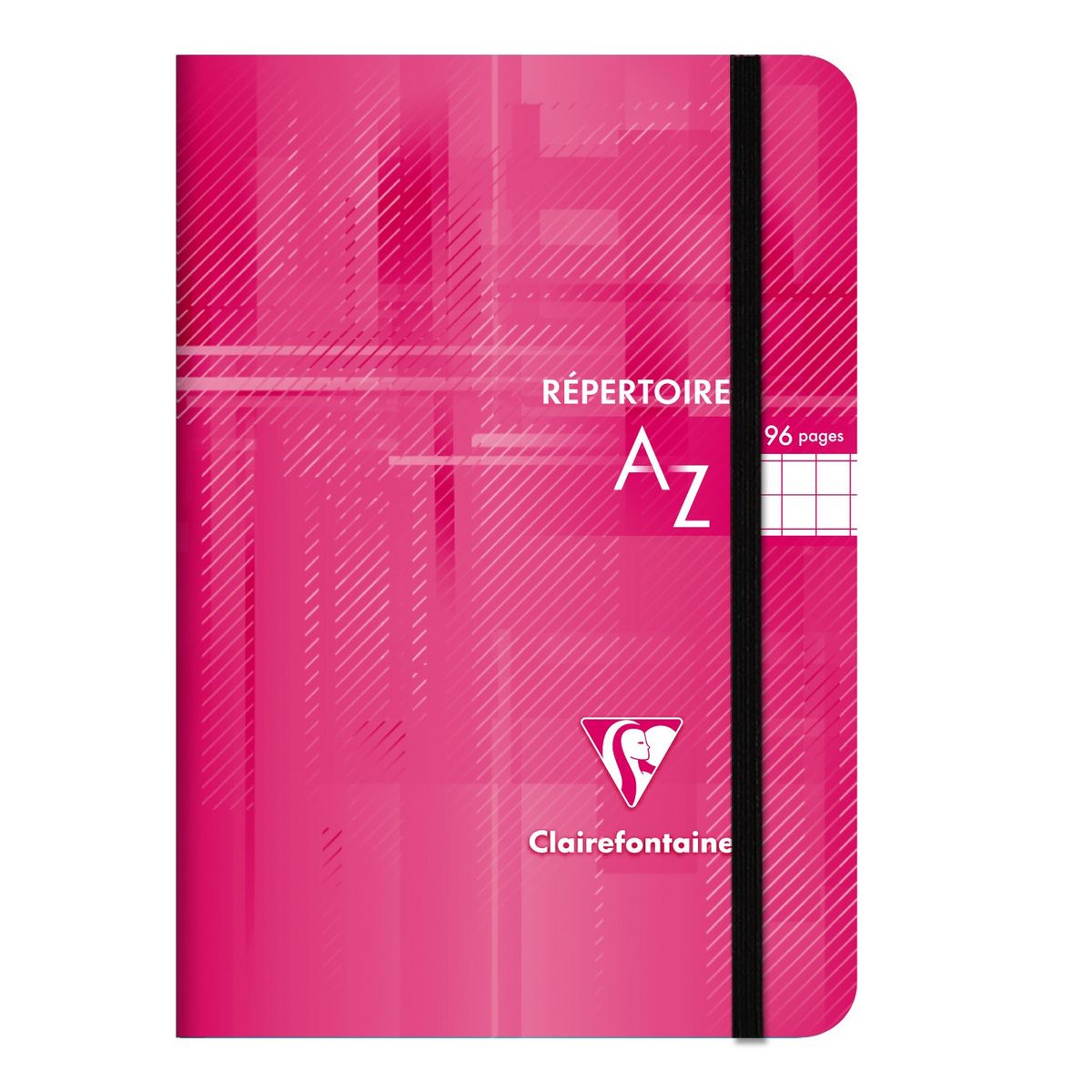 CLAIREFONTAINE Répertoire piqué à élastique 9x14cm 96 pages petits carreaux 5x5 rose