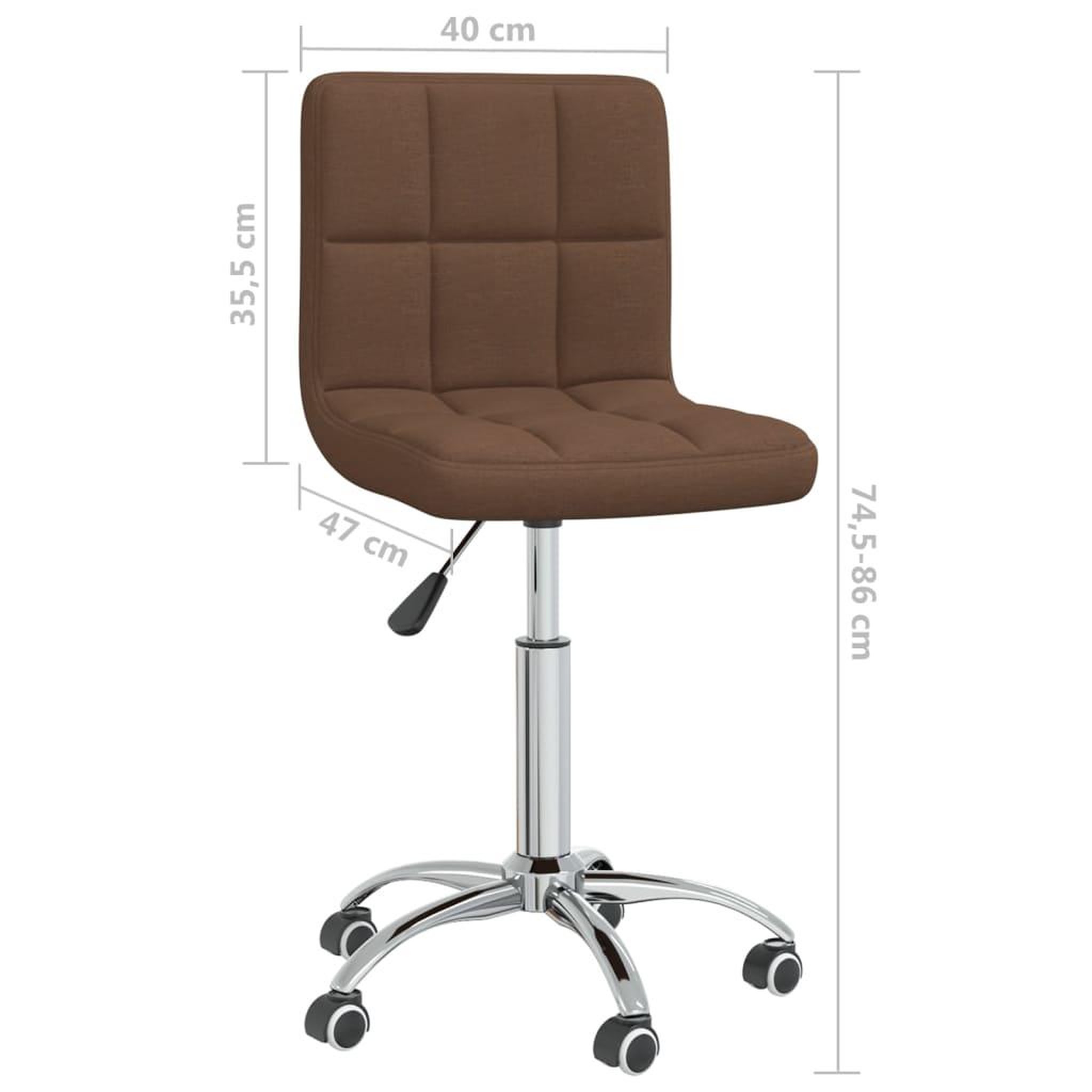 Voir la diapositive 6 : VIDAXL Chaise pivotante de bureau Marron Tissu