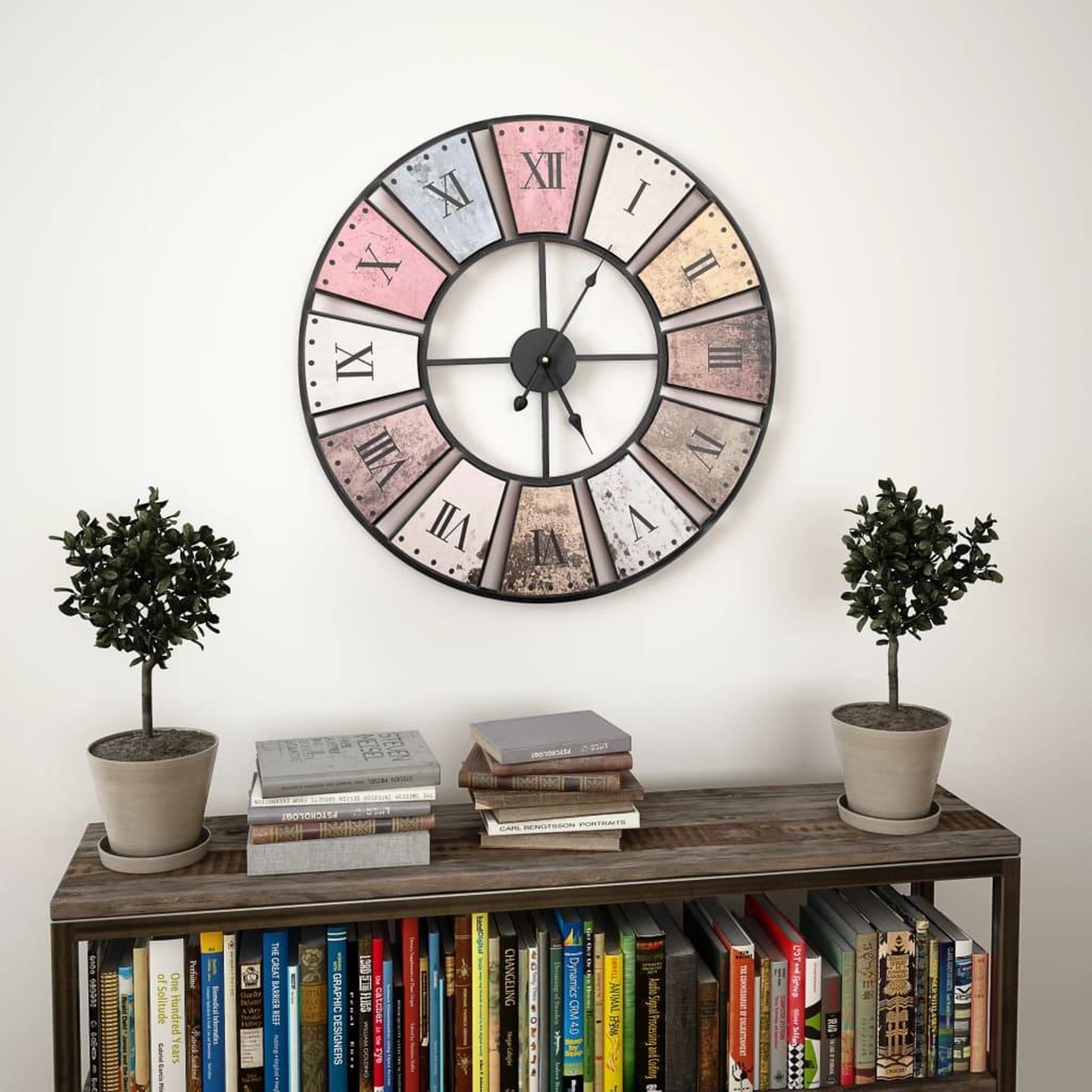 Voir la diapositive 2 : VIDAXL Horloge murale vintage avec mouvement a quartz 60 cm xxl