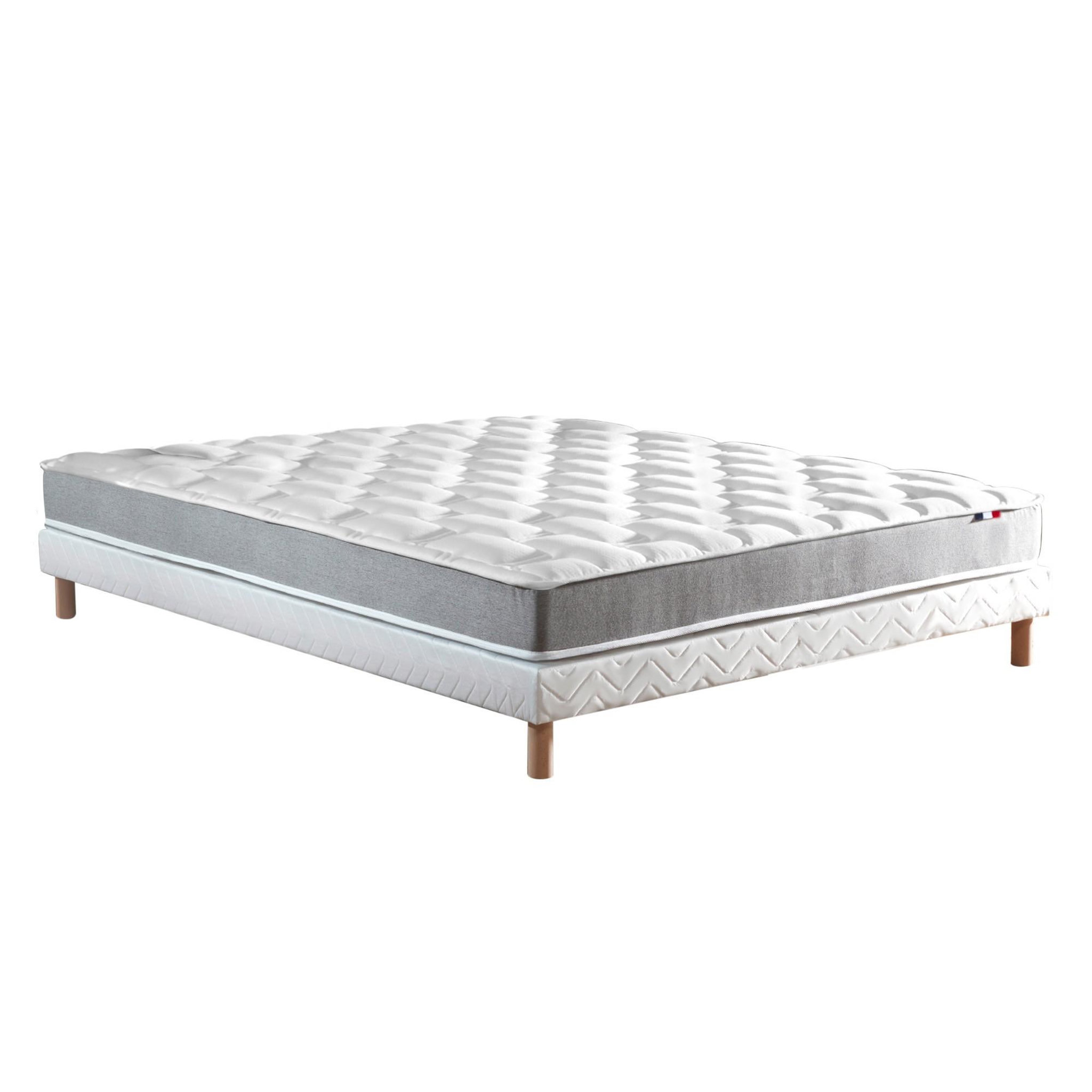 Voir la diapositive 4 : IDLITERIE Ensemble matelas mousse haute résilience CIRRUS avec sommier - confort français