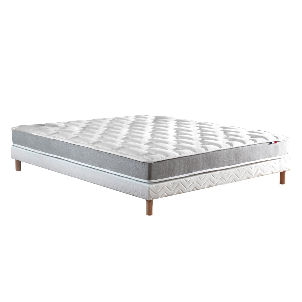 IDLITERIE Ensemble matelas mousse haute résilience CIRRUS avec sommier - confort français