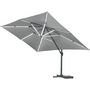 Voir la diapositive 4 : Habitat et Jardin Parasol jardin déporté led alu  Sun 3 Luxe  3 x 3 m - Gris