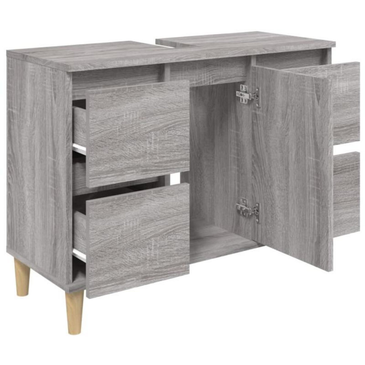 VIDAXL Meuble d évier sonoma gris 80x33x60 cm bois d ingénierie