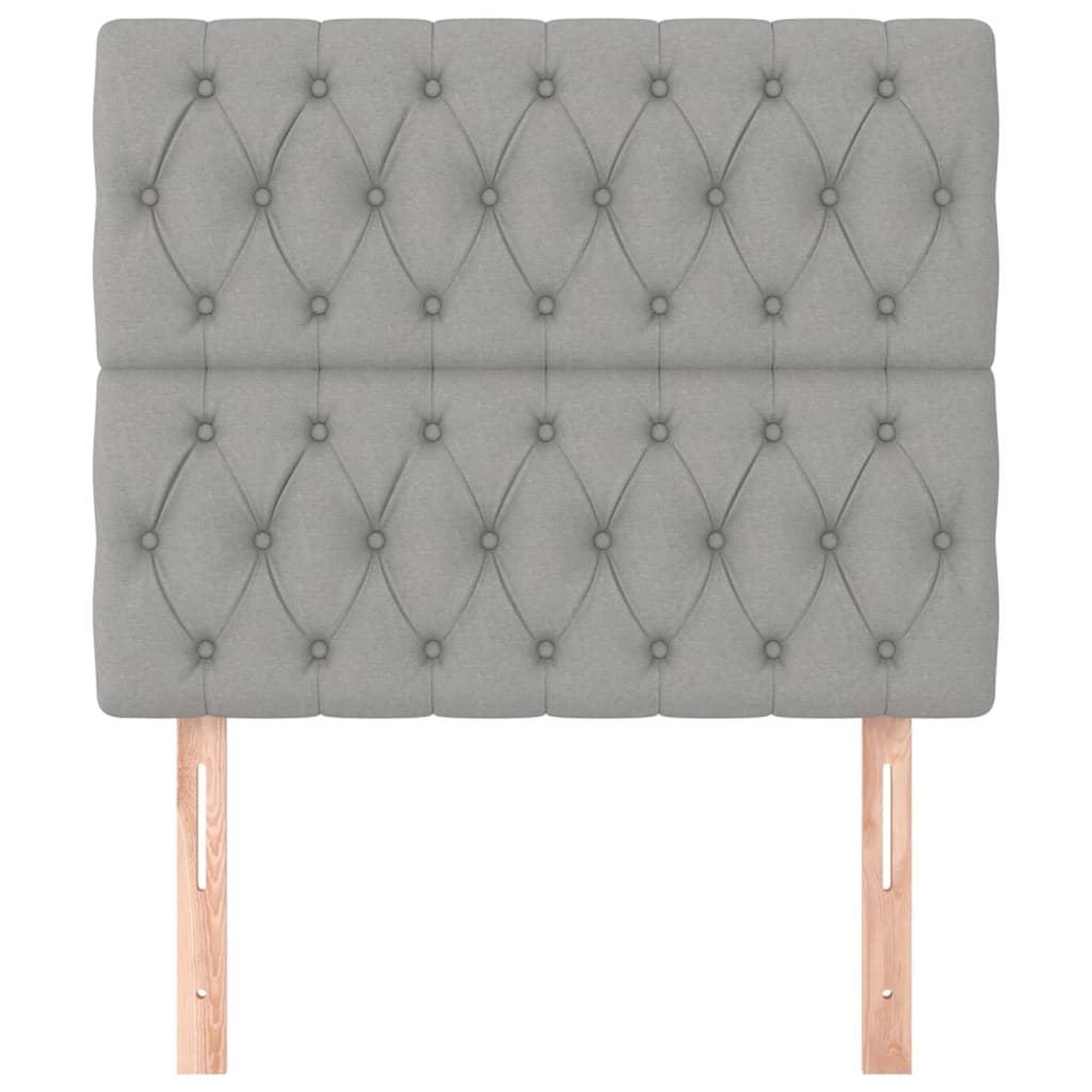 Voir la diapositive 3 : VIDAXL Tetes de lit 2 pcs Gris clair 100x7x78/88 cm Tissu