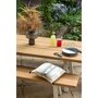 JARDILINE Table de jardin - 6/10 places - Aluminium/Bois - Blanc - SEYCHELLES