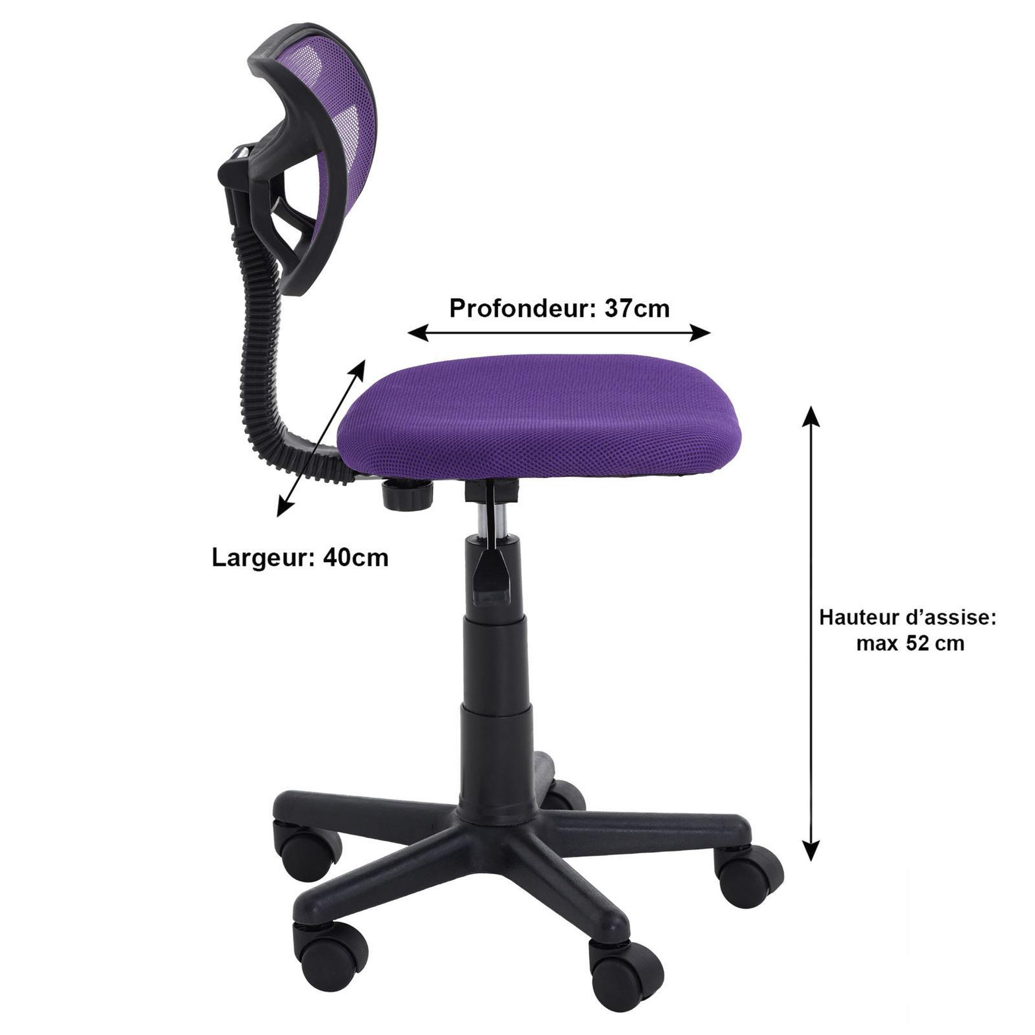 Voir la diapositive 2 : IDIMEX Chaise de bureau pour enfant MILAN