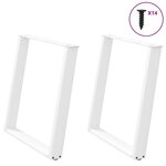 VIDAXL Pieds de table a manger forme de U 2 pcs blanc 70x(72-73) cm