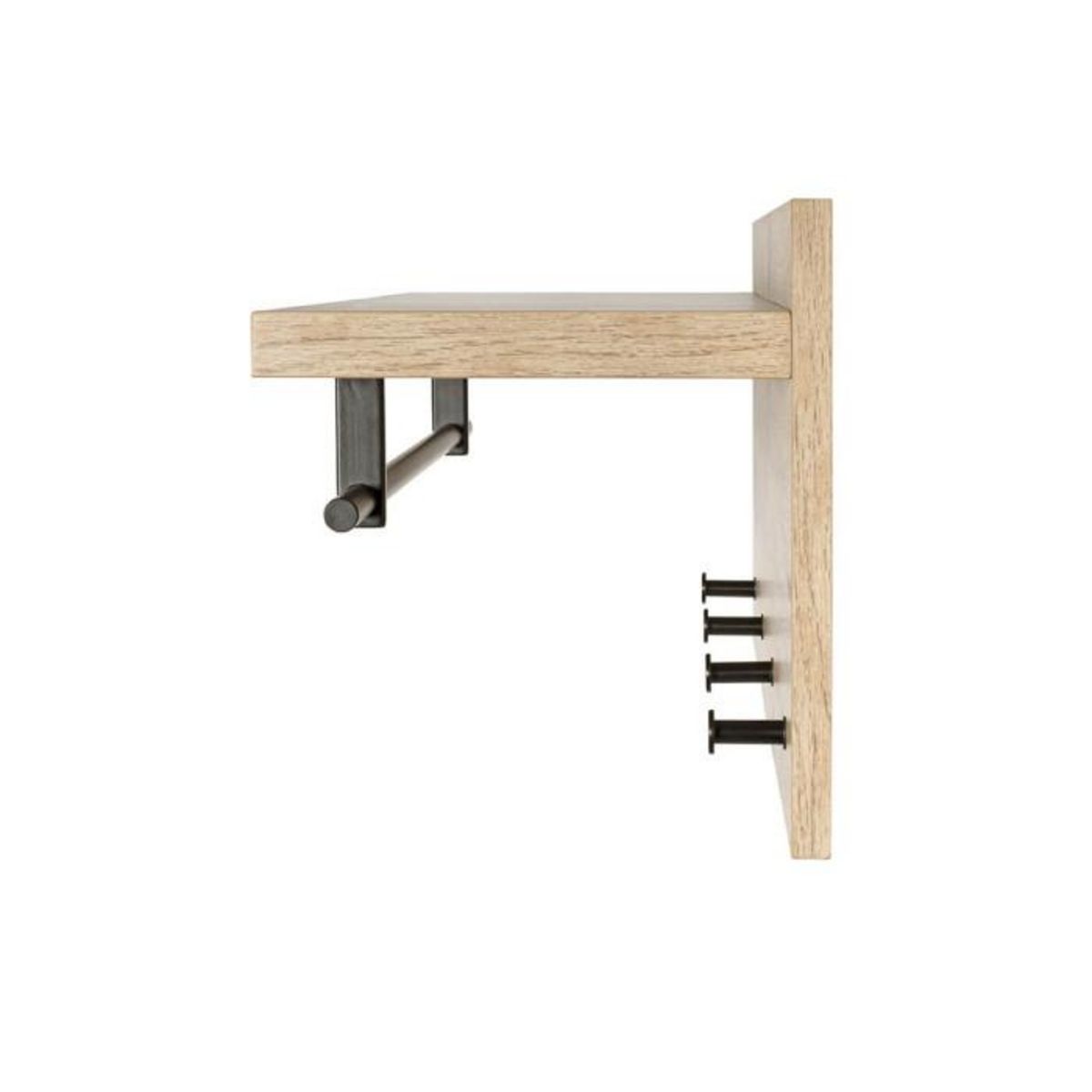 Paris Prix Patère Murale & Étagère  Miranda  75cm Chêne & Noir