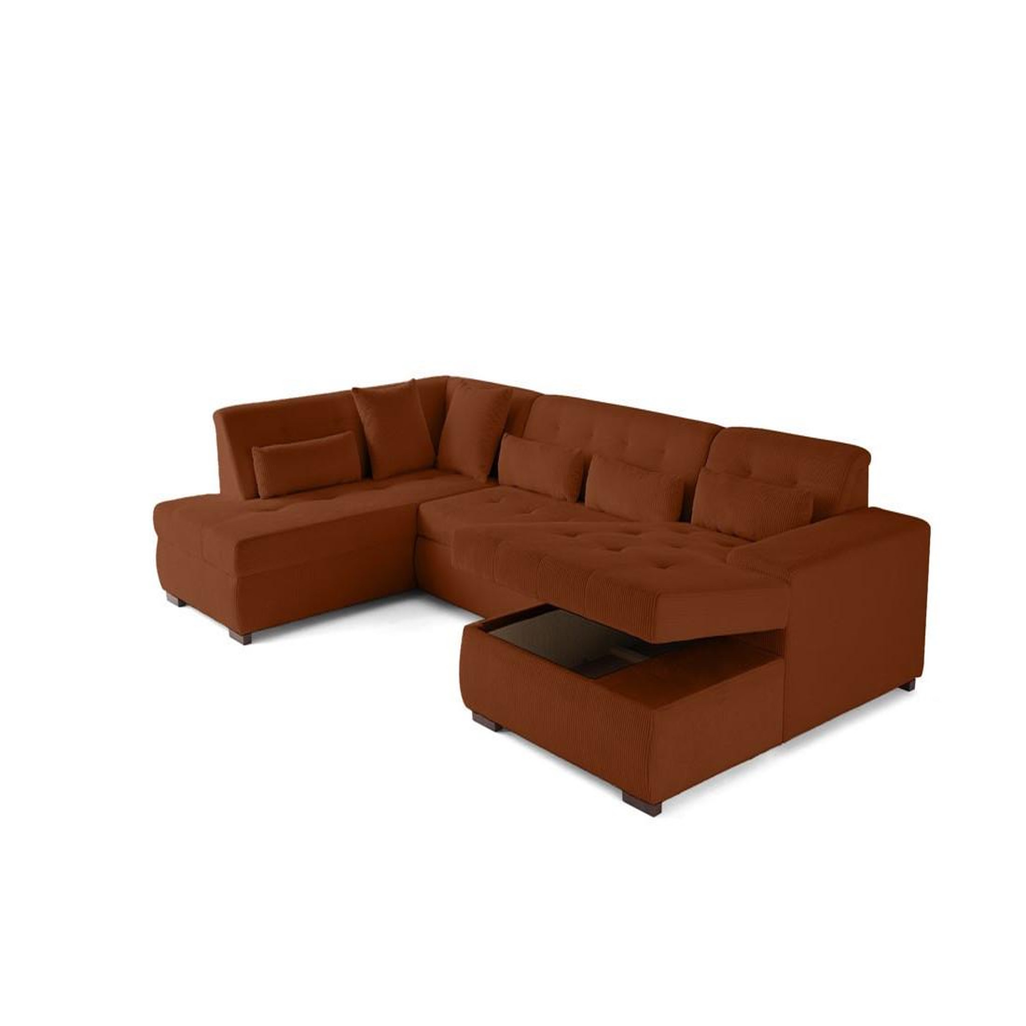 Voir la diapositive 5 : LISA DESIGN Vermont - canapé panoramique d'angle gauche - 7 places - convertible avec coffre - en velours côtelé