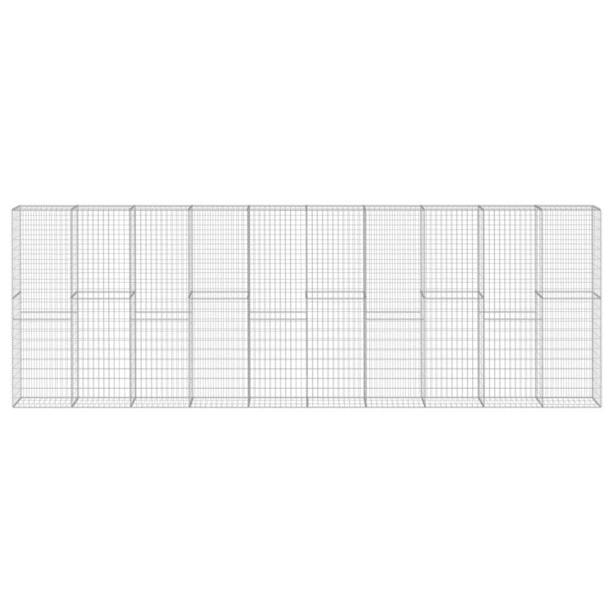 VIDAXL Mur a gabion avec couvercles Acier galvanise 600x30x200 cm