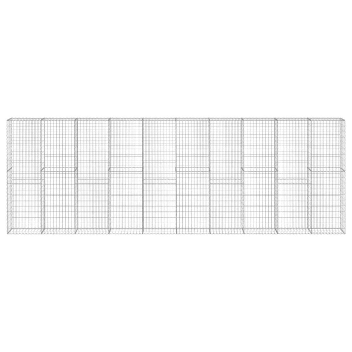 VIDAXL Mur a gabion avec couvercles Acier galvanise 600x30x200 cm