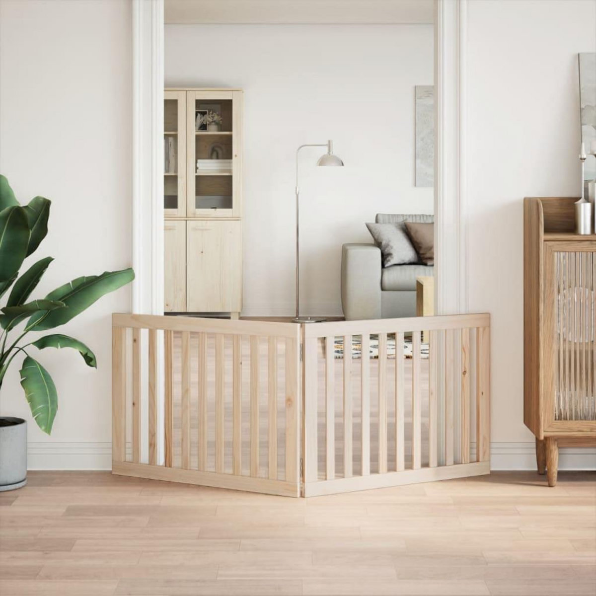 VIDAXL Barriere pour chien pliable 2 panneaux 160 cm bois de peuplier