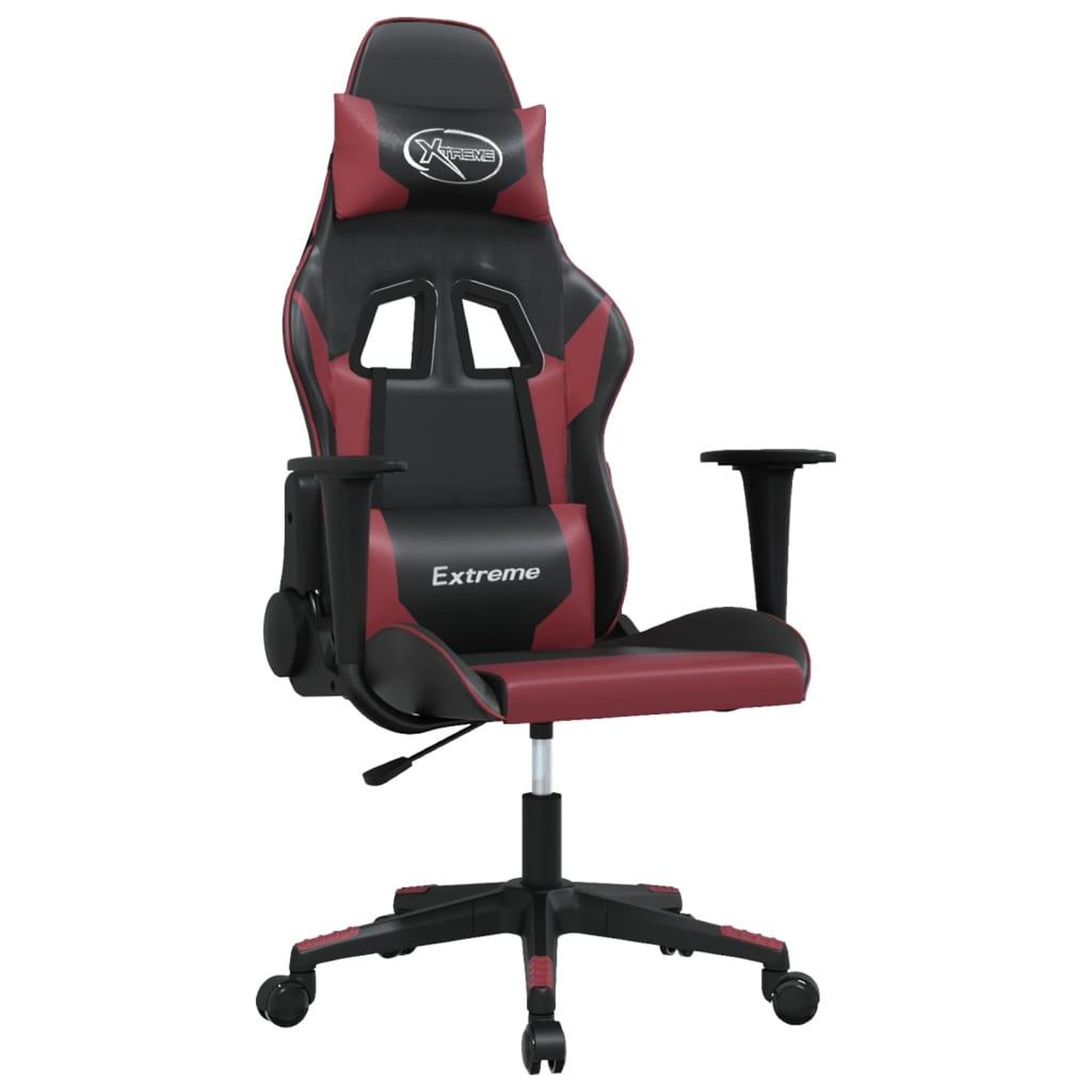Voir la diapositive 2 : VIDAXL Chaise de jeu Noir et rouge bordeaux Similicuir