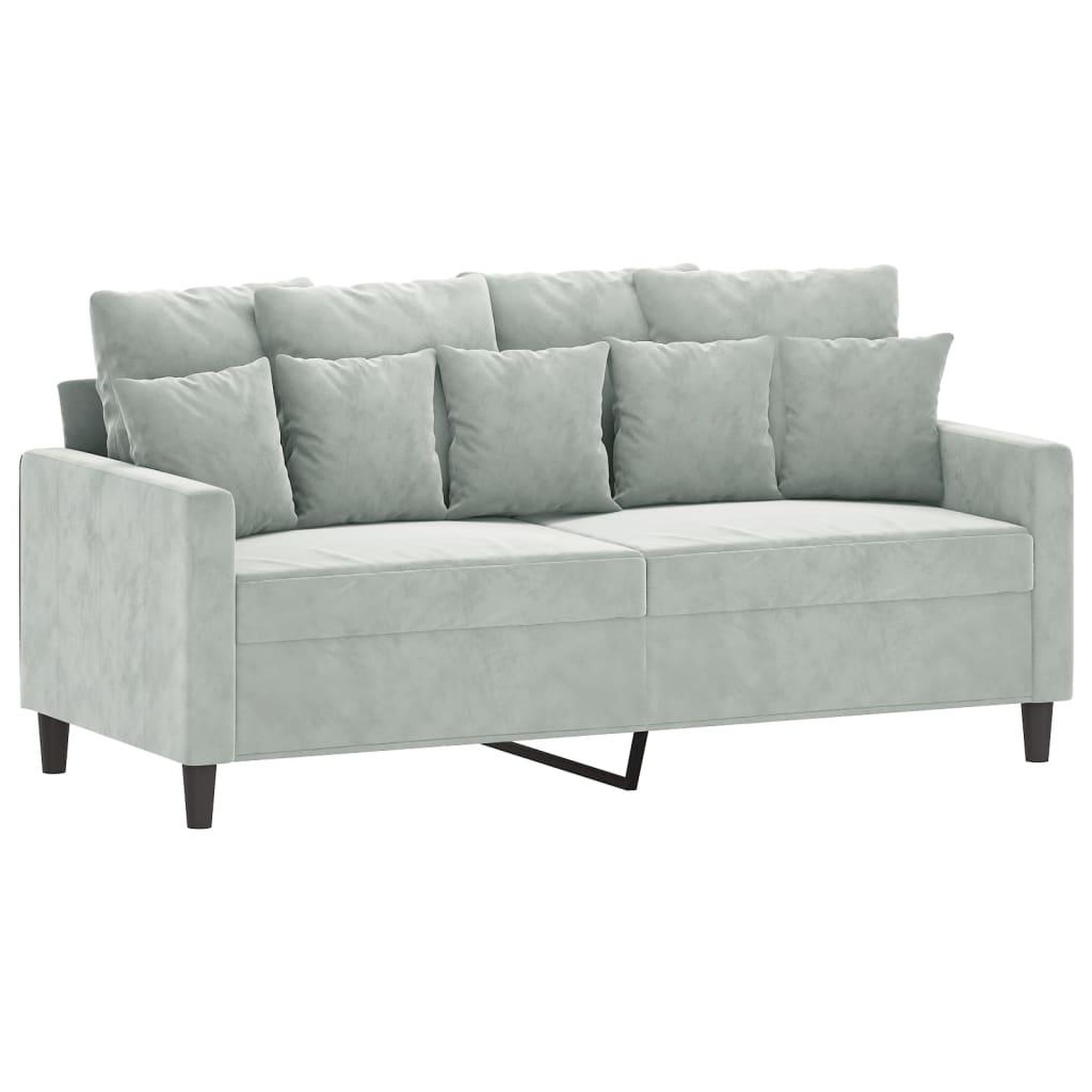 Voir la diapositive 4 : VIDAXL Ensemble de canapes 3 pcs avec coussins Gris clair Velours