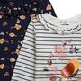 Voir la diapositive 3 : INEXTENSO Lot de 2 t-shirt manches longues à colerette bébé fille