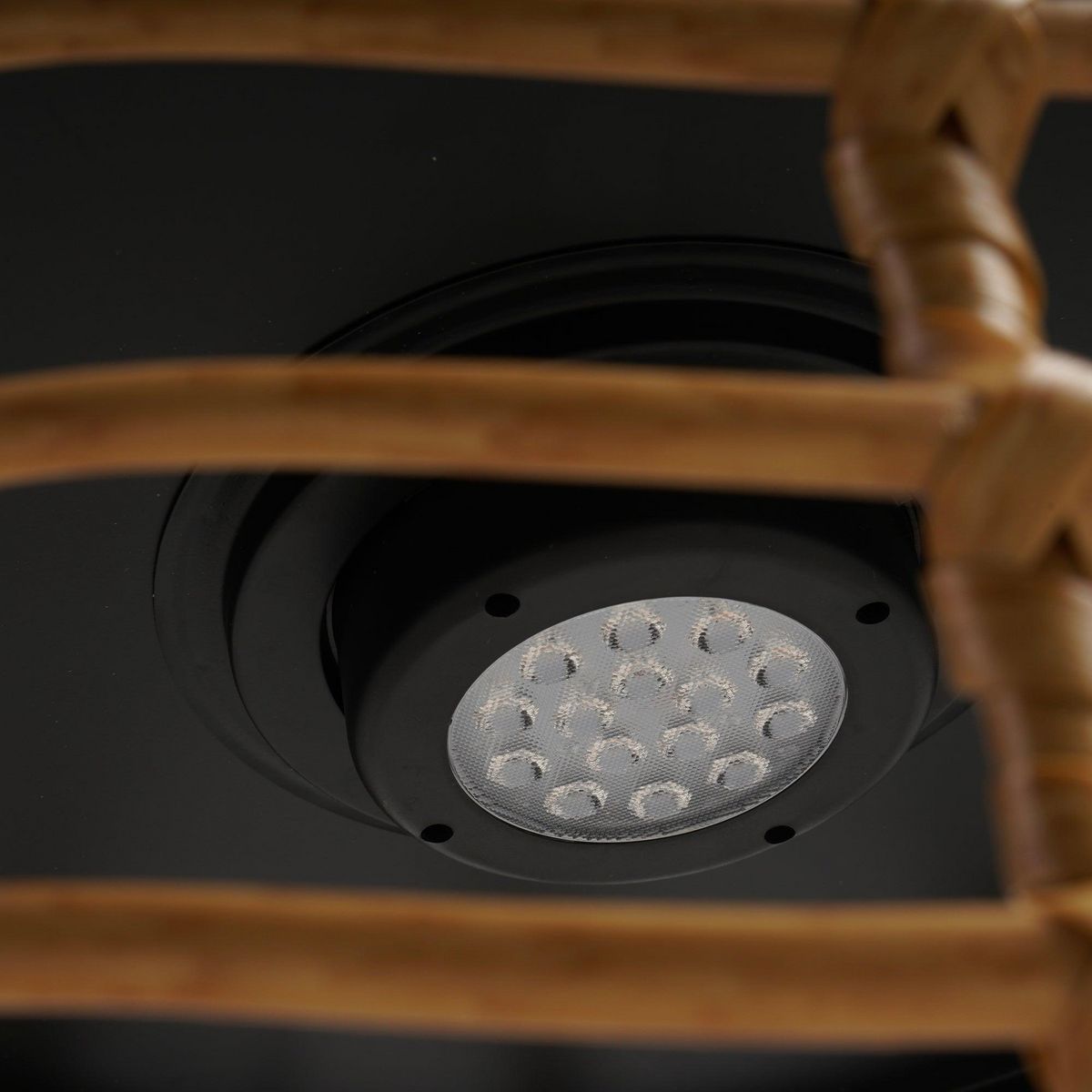 Lumisky Lot de 2 tables basses solaire NERITA Bois Poly rotin 35 cm et 45 cm