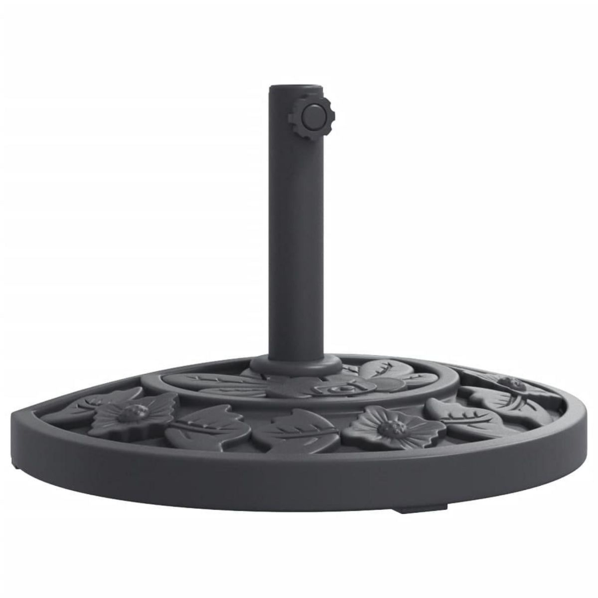 VIDAXL Base de parasol pour mats Ø38 / 48 mm 9 kg demi-rond