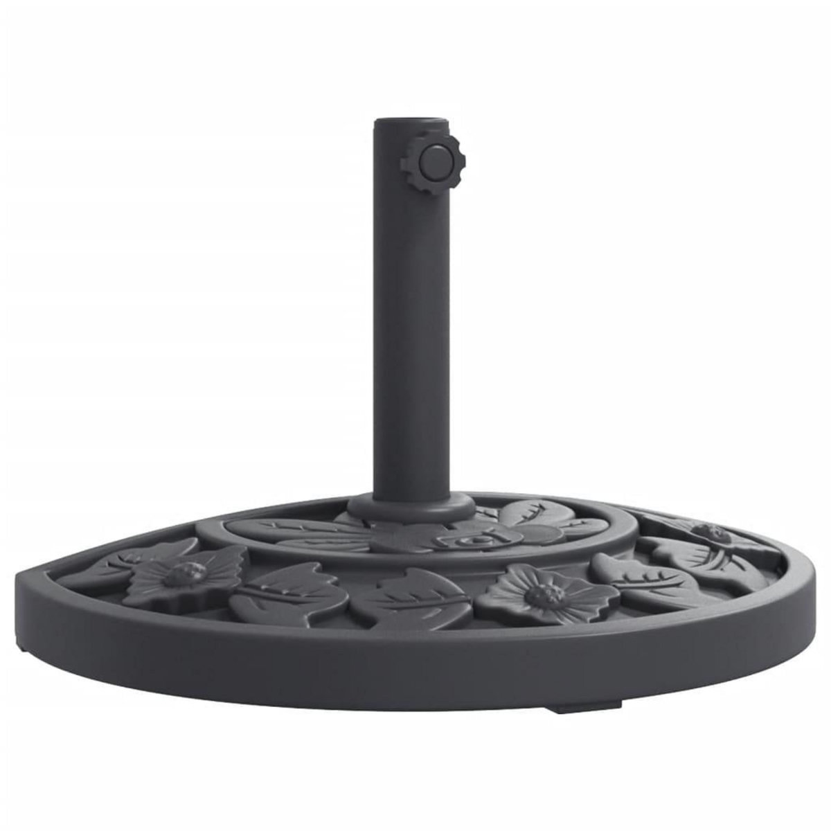 VIDAXL Base de parasol pour mats Ø38 / 48 mm 9 kg demi-rond