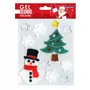 GLOBAL GIFT Stickers gel Noël pour fenêtre - Bonhomme de Neige et Sapin
