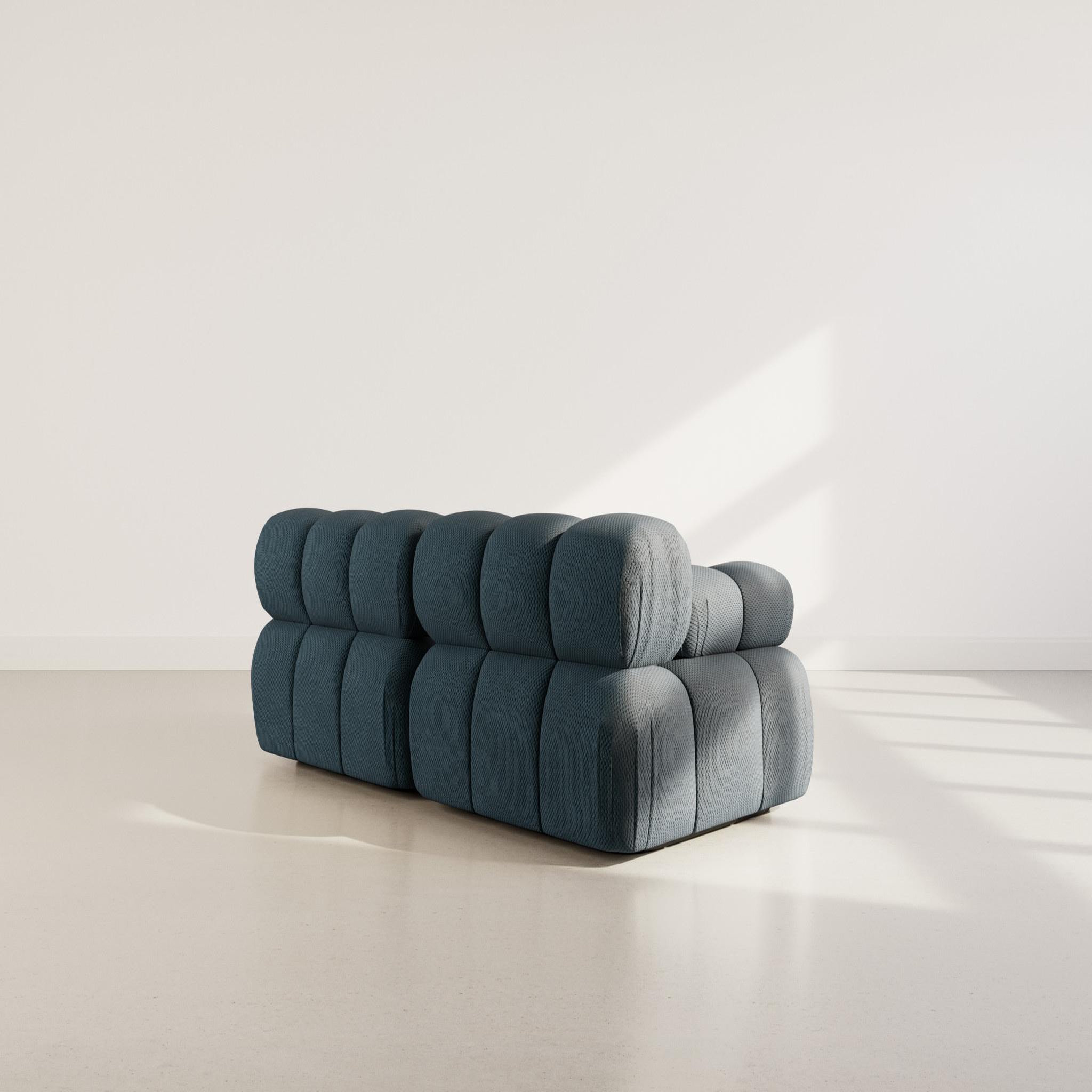 Voir la diapositive 5 : LISA DESIGN Ruby - canapé droit modulable 2 places en velours texturé