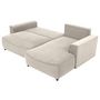 Voir la diapositive 2 : BEST MOBILIER Aurelia - canapé d'angle droit 4 places convertible avec coffre en tissu texturé